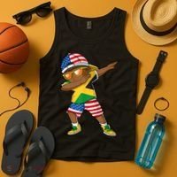Half American Half Jamaican Boy Jamaica Flag Patriotic Tank Top thumb 4