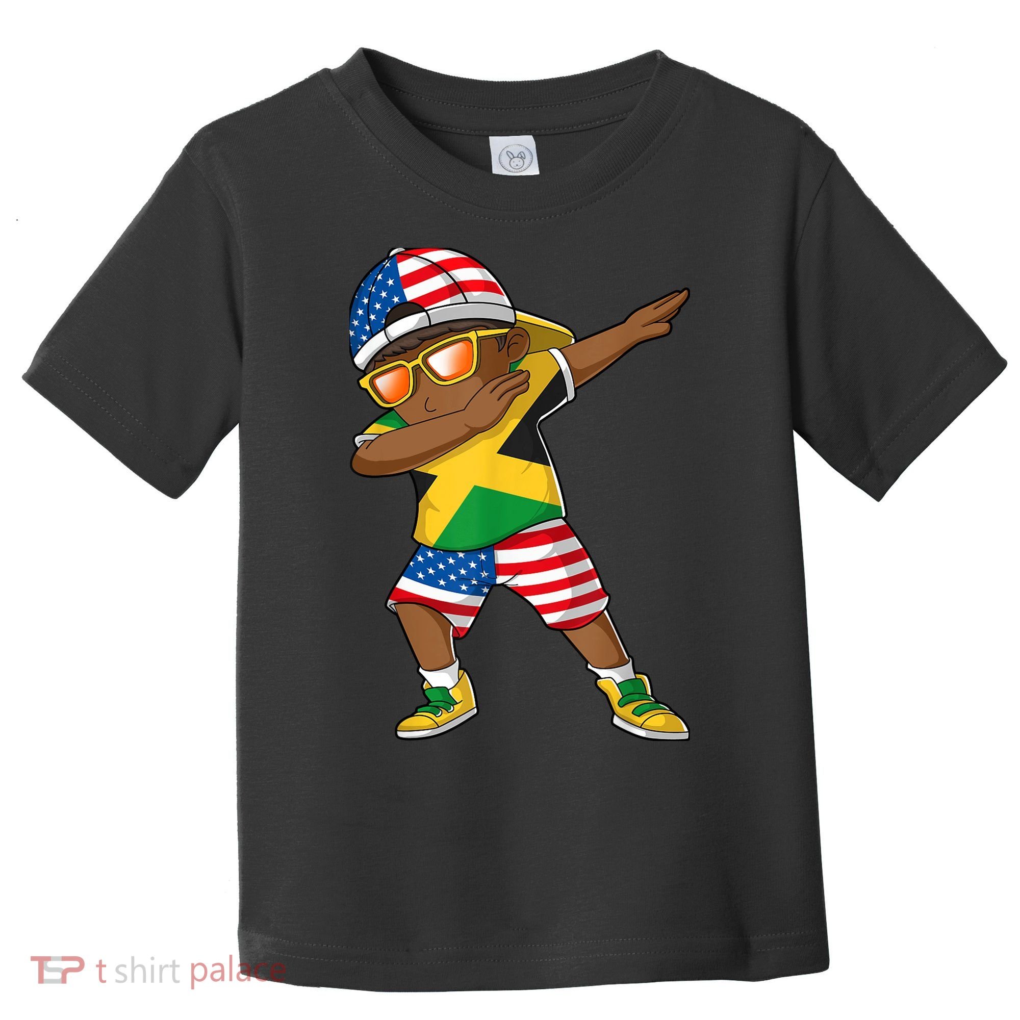 Half American Half Jamaican Boy Jamaica Flag Patriotic Toddler T-Shirt