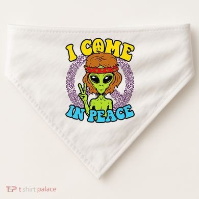 Hippie Alien I Come In Peace Sign USA-Made Doggie Bandana