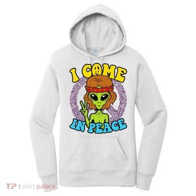 Hippie Alien I Come In Peace Sign Women's Hoodie