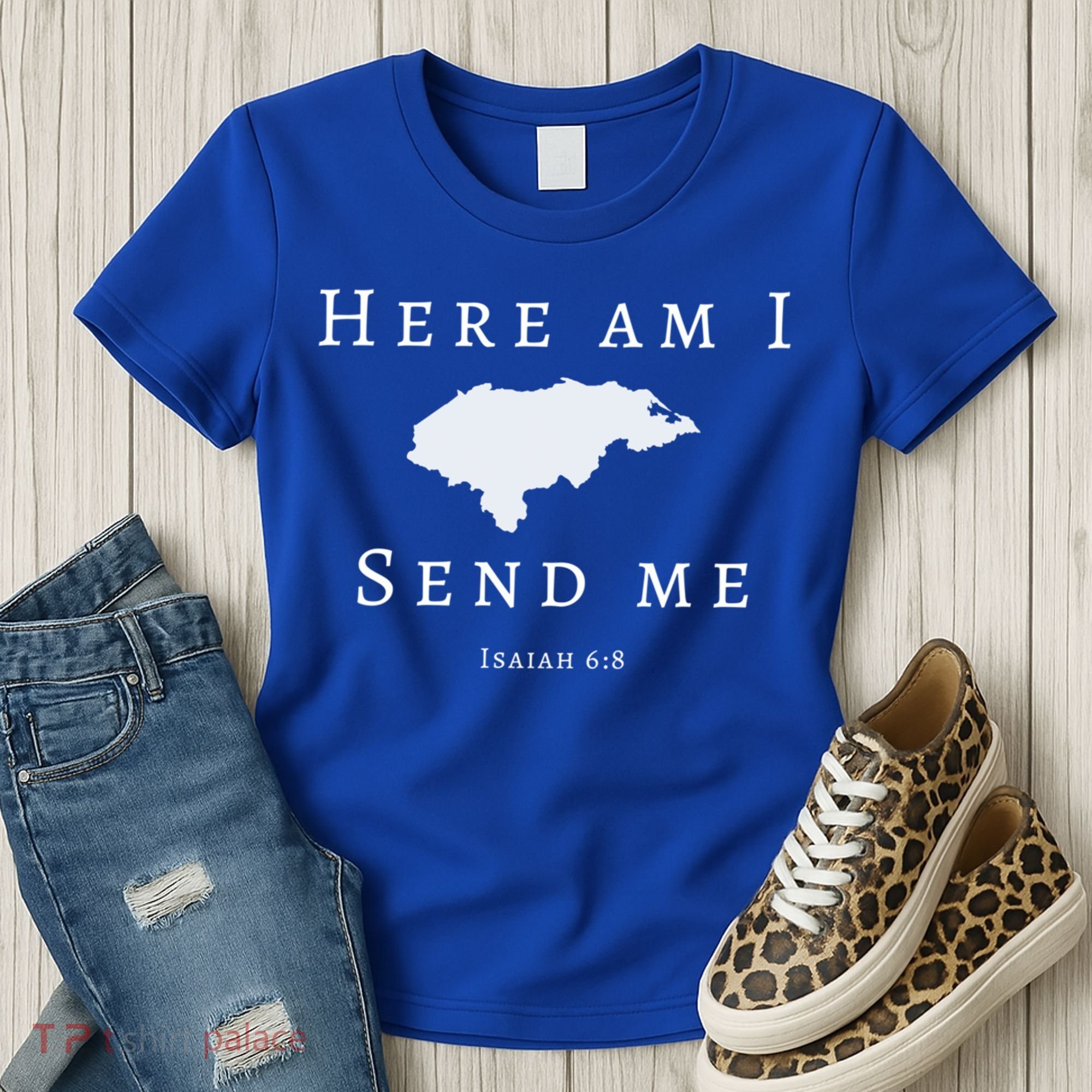 Here Am I Send Me Isaiah 6 8 Honduras Mission Trip Ministry Gift Women's T-Shirt
