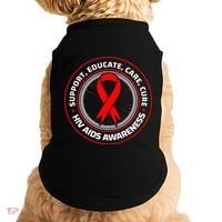 HIV AIDS Immune Deficiency Disease Red Ribbon Patient Doggie Tank thumb 0