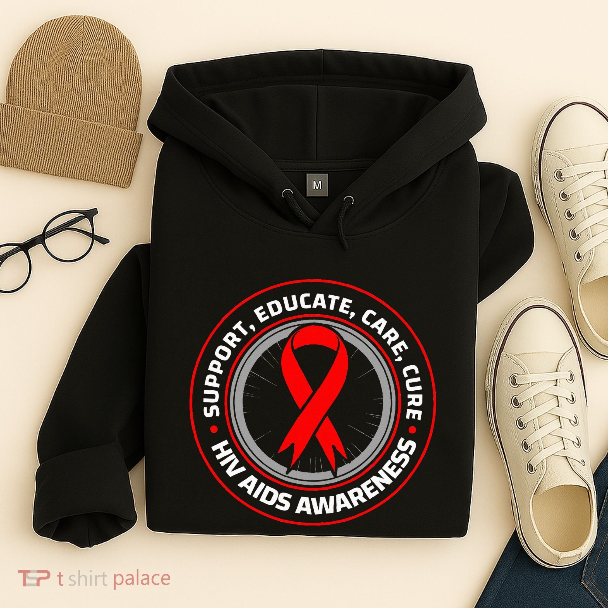 HIV AIDS Immune Deficiency Disease Red Ribbon Patient Hoodie
