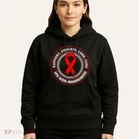 HIV AIDS Immune Deficiency Disease Red Ribbon Patient Hoodie thumb 5