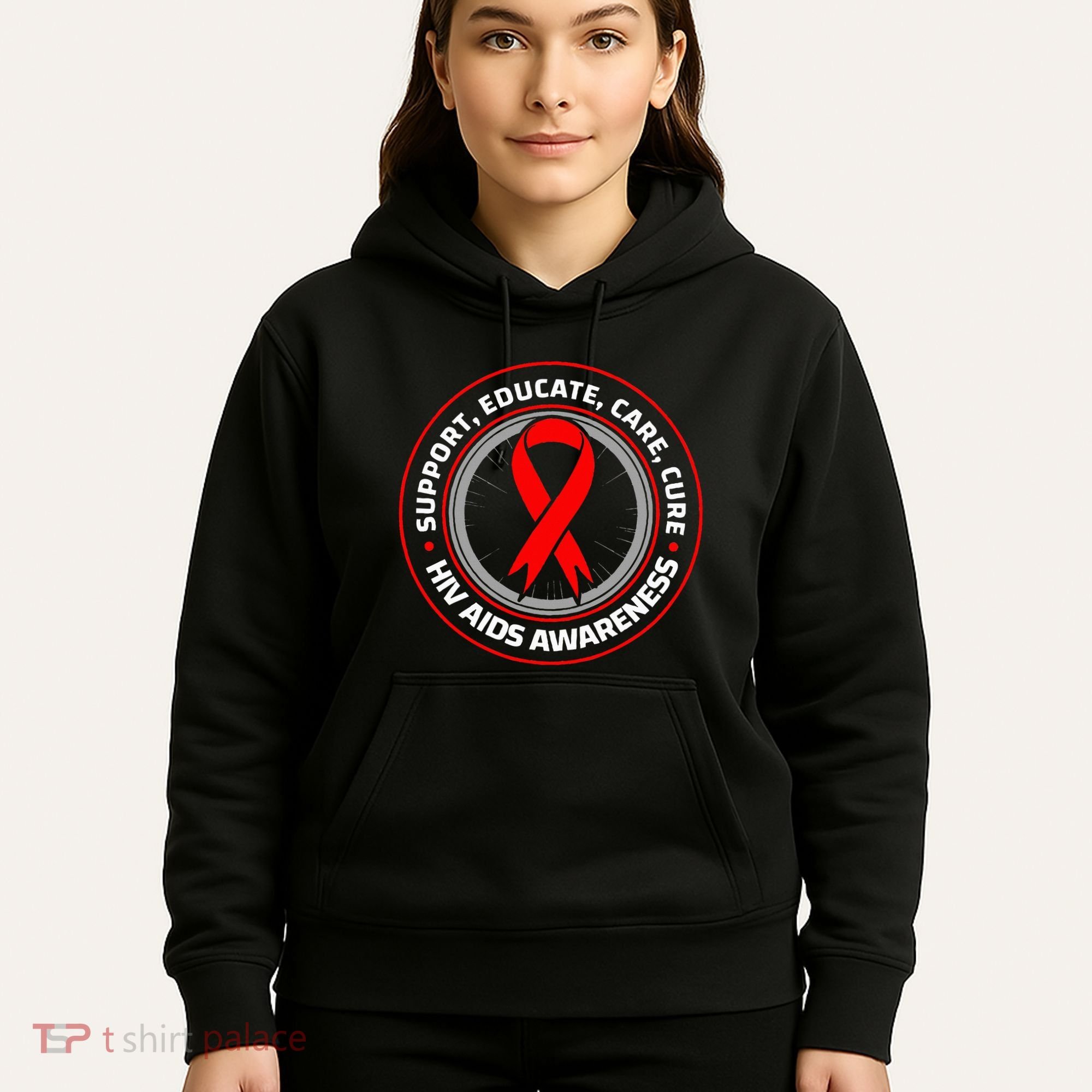 HIV AIDS Immune Deficiency Disease Red Ribbon Patient Hoodie