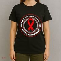 HIV AIDS Immune Deficiency Disease Red Ribbon Patient T-Shirt thumb 4