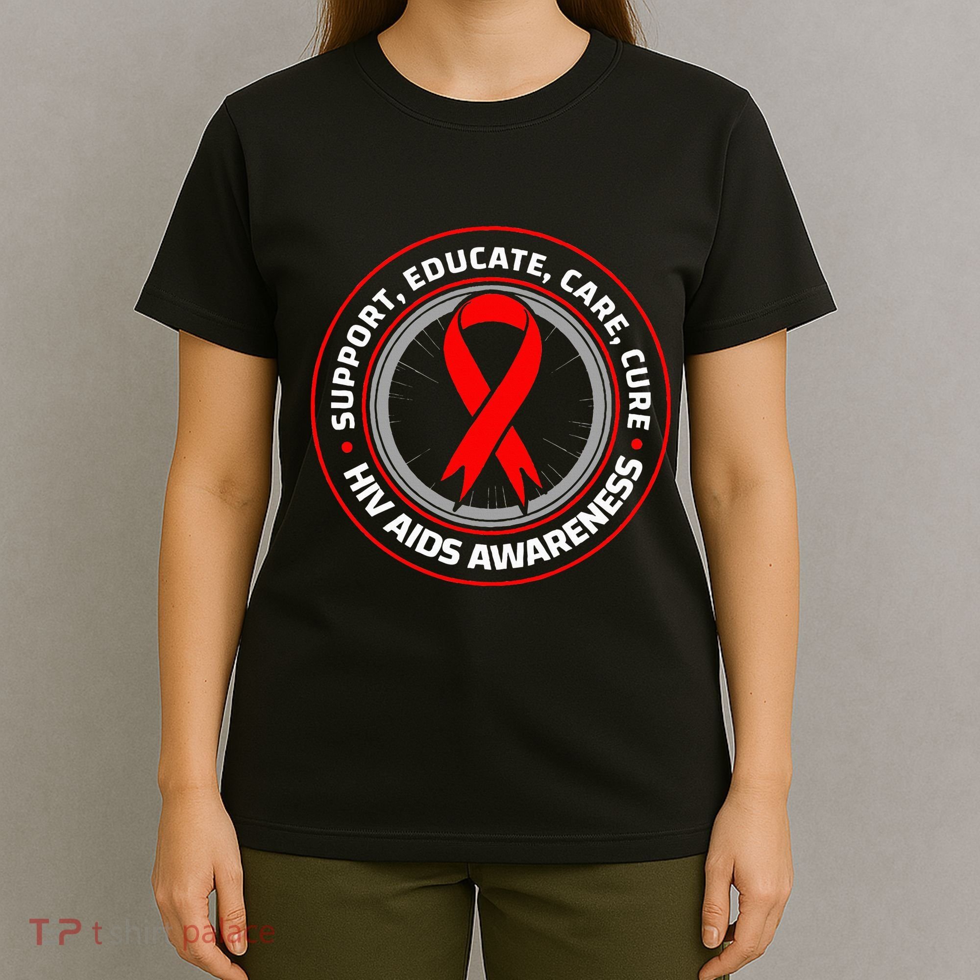 HIV AIDS Immune Deficiency Disease Red Ribbon Patient T-Shirt