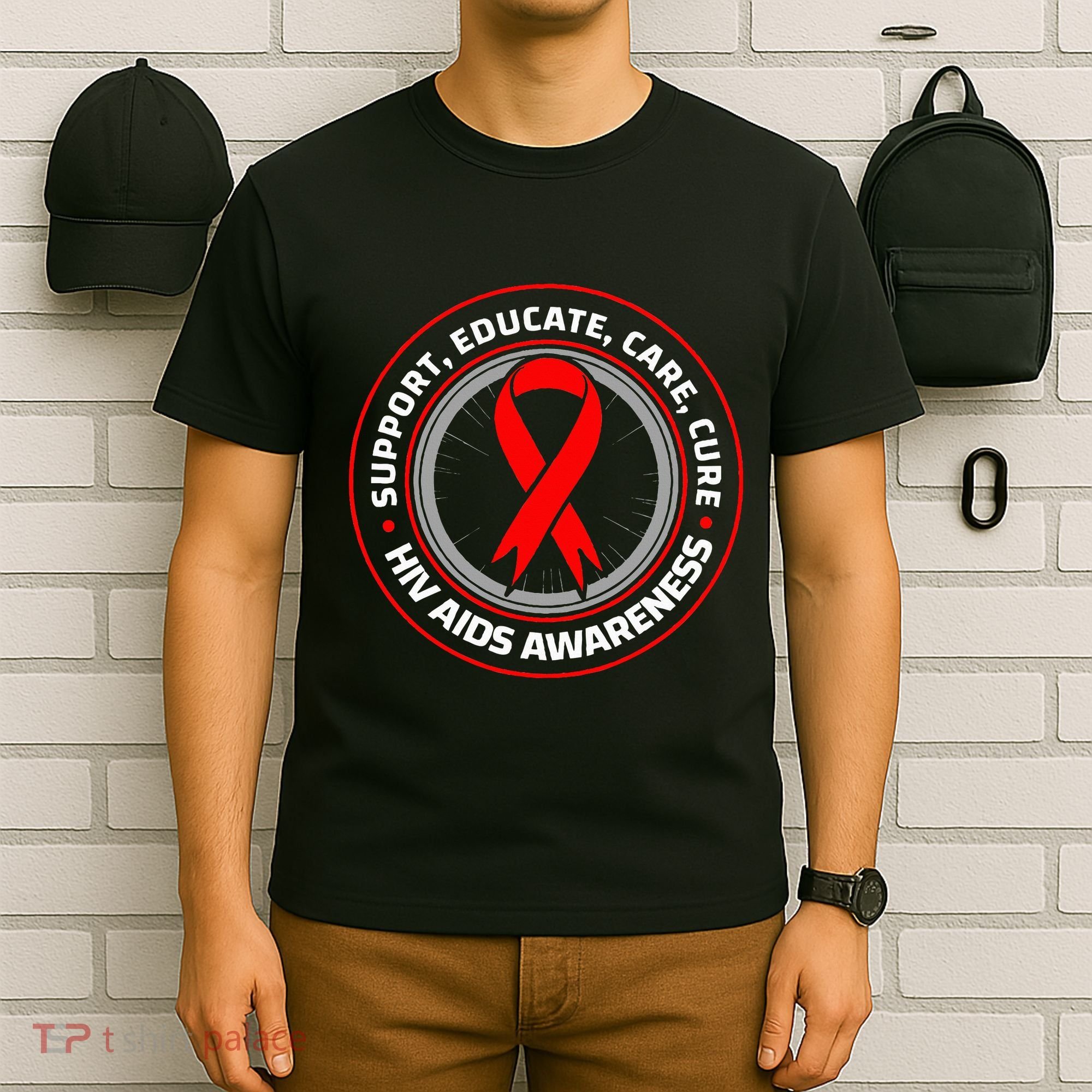 HIV AIDS Immune Deficiency Disease Red Ribbon Patient T-Shirt