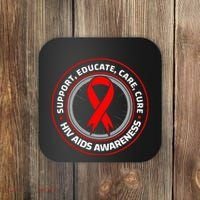 HIV AIDS Immune Deficiency Disease Red Ribbon Patient Coaster thumb 0