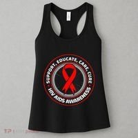 HIV AIDS Immune Deficiency Disease Red Ribbon Patient Women's Tank Top thumb 3