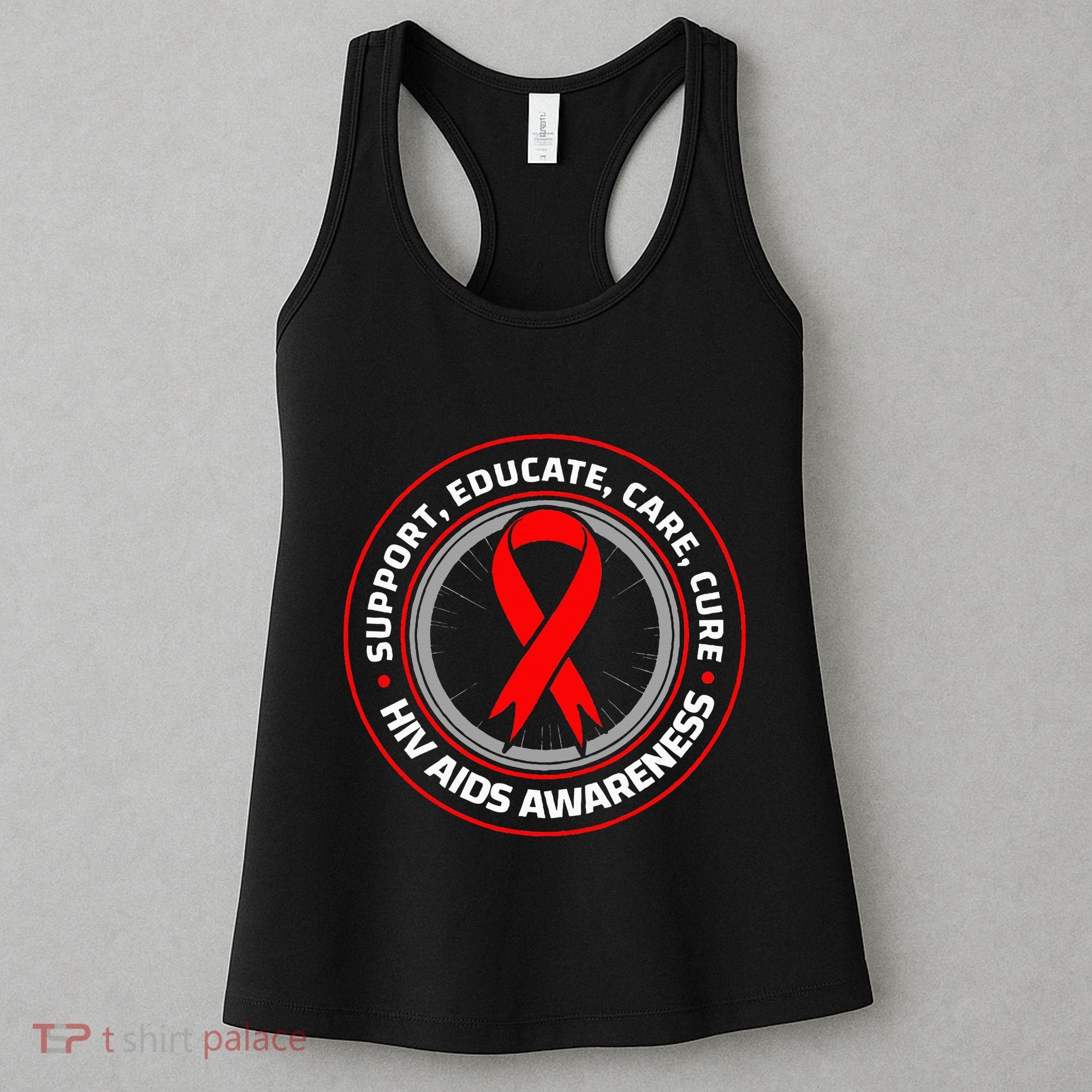 HIV AIDS Immune Deficiency Disease Red Ribbon Patient Women's Tank Top