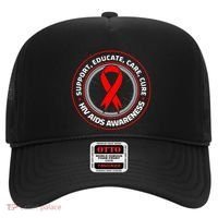 HIV AIDS Immune Deficiency Disease Red Ribbon Patient Hat thumb 0