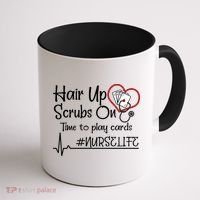 Hair Up Scrubs On Time to Play Cards Coffee Mug thumb 1