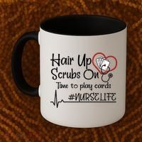 Hair Up Scrubs On Time to Play Cards Coffee Mug thumb 2