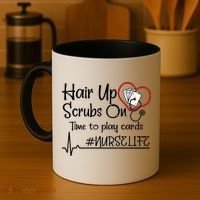Hair Up Scrubs On Time to Play Cards Coffee Mug thumb 4