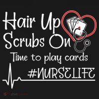 Hair Up Scrubs On Time to Play Cards Ornament thumb 1