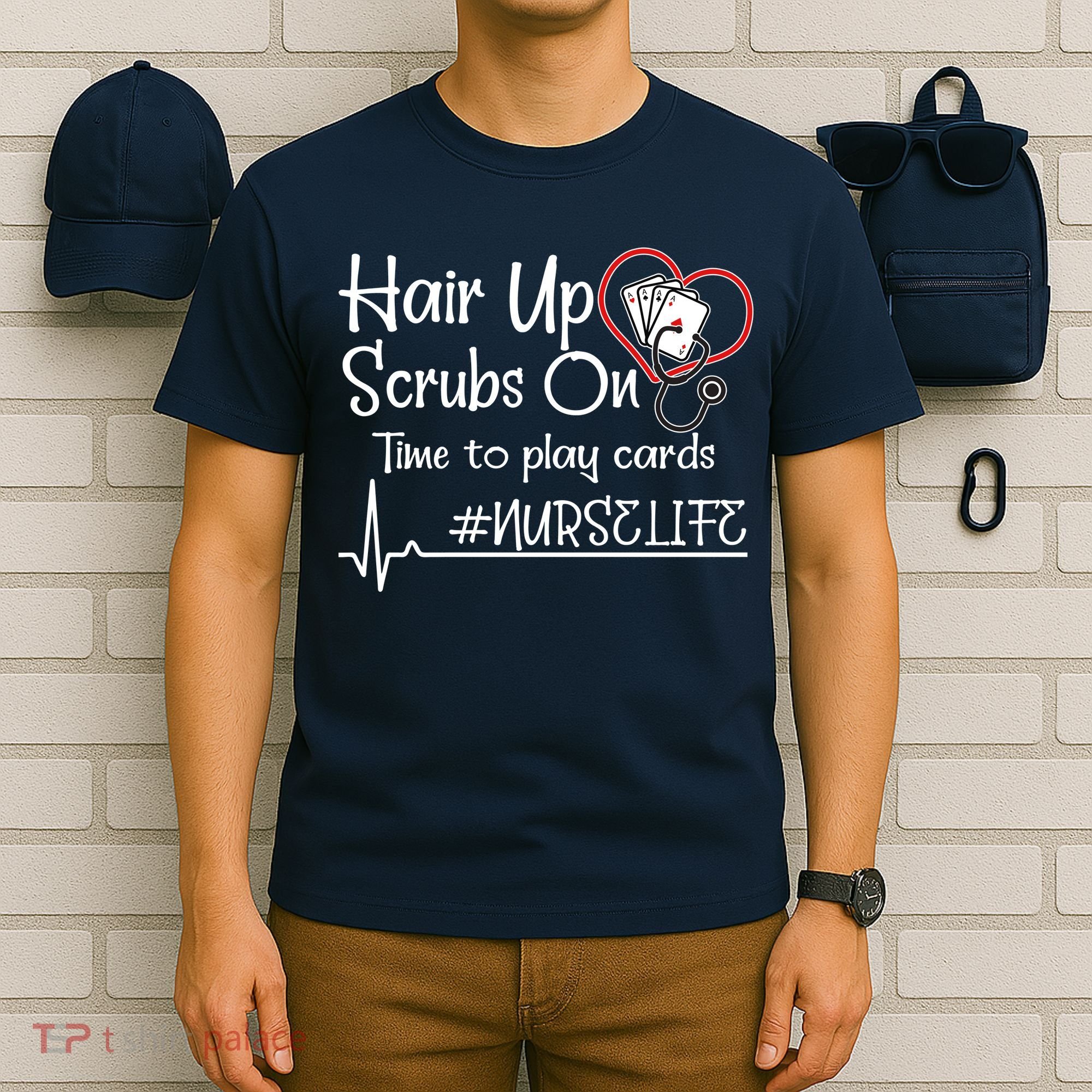 Hair Up Scrubs On Time to Play Cards T-Shirt
