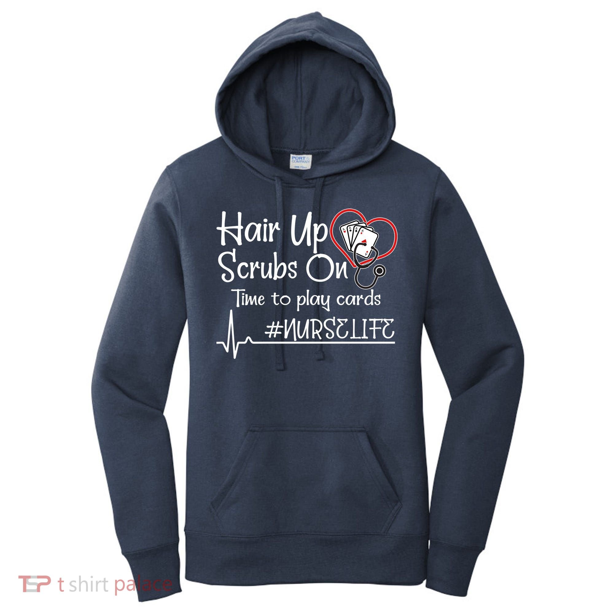 Hair Up Scrubs On Time to Play Cards Women's Hoodie