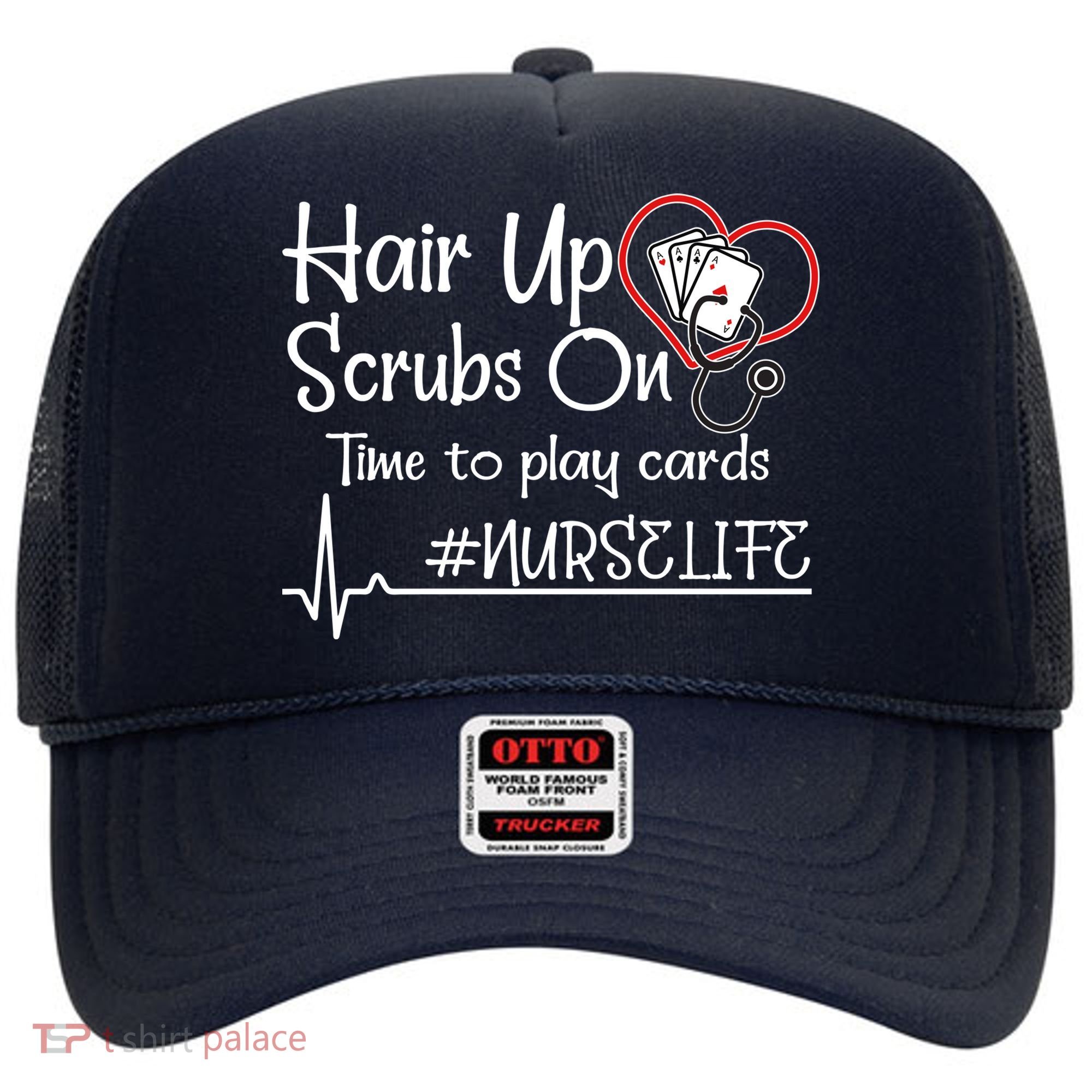 Hair Up Scrubs On Time to Play Cards Hat