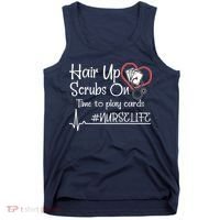 Hair Up Scrubs On Time to Play Cards Tank Top thumb 0