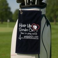 Hair Up Scrubs On Time to Play Cards Golf Towel thumb 2