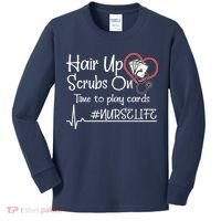 Hair Up Scrubs On Time to Play Cards Kids Long Sleeve Shirt thumb 0
