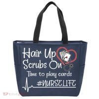 Hair Up Scrubs On Time to Play Cards Tote Bag thumb 0