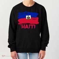 Haiti Distressed Painted Flag Women's Sweatshirt thumb 0