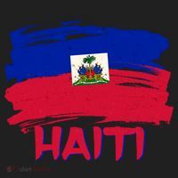 Haiti Distressed Painted Flag Women's Sweatshirt thumb 2