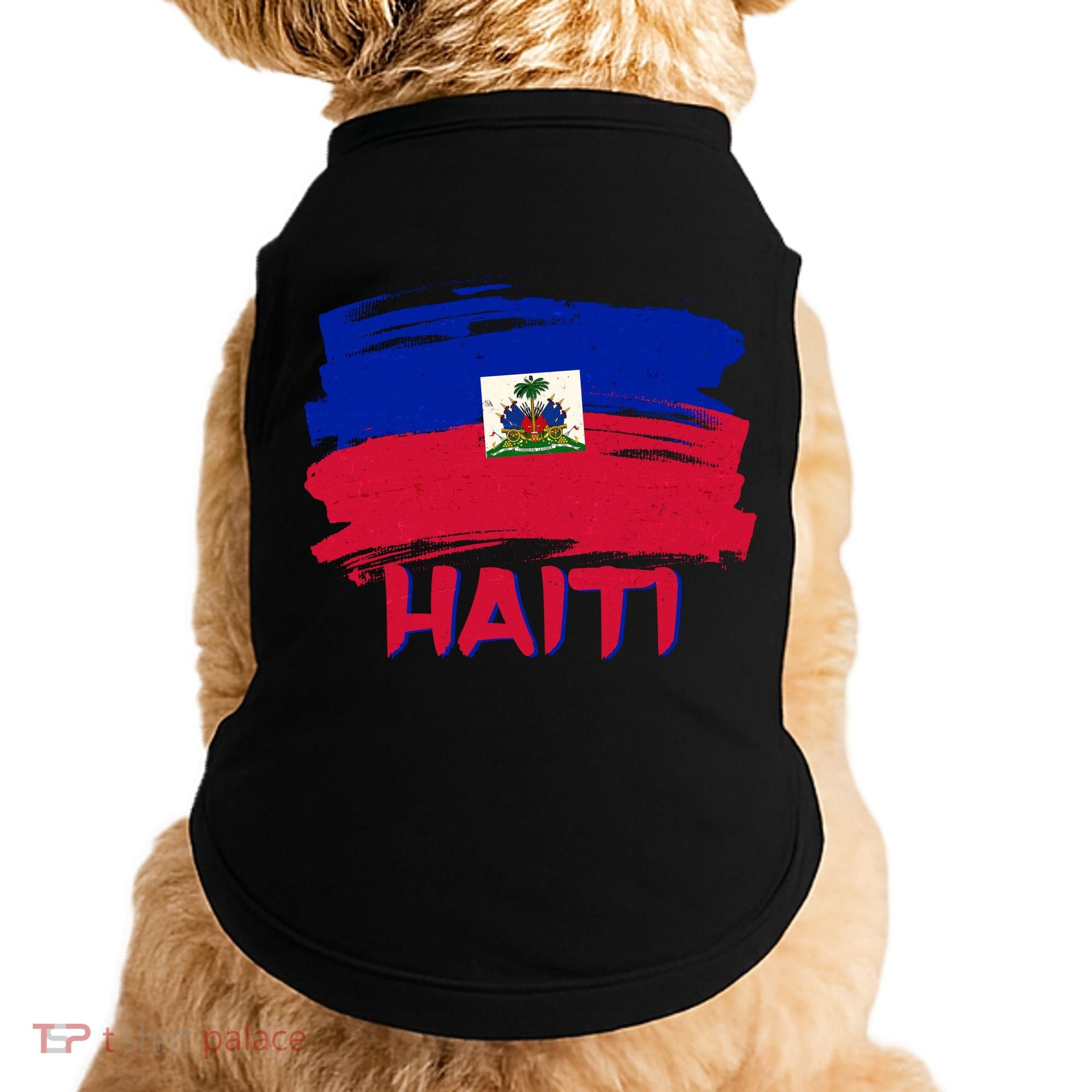 Haiti Distressed Painted Flag Doggie Tank
