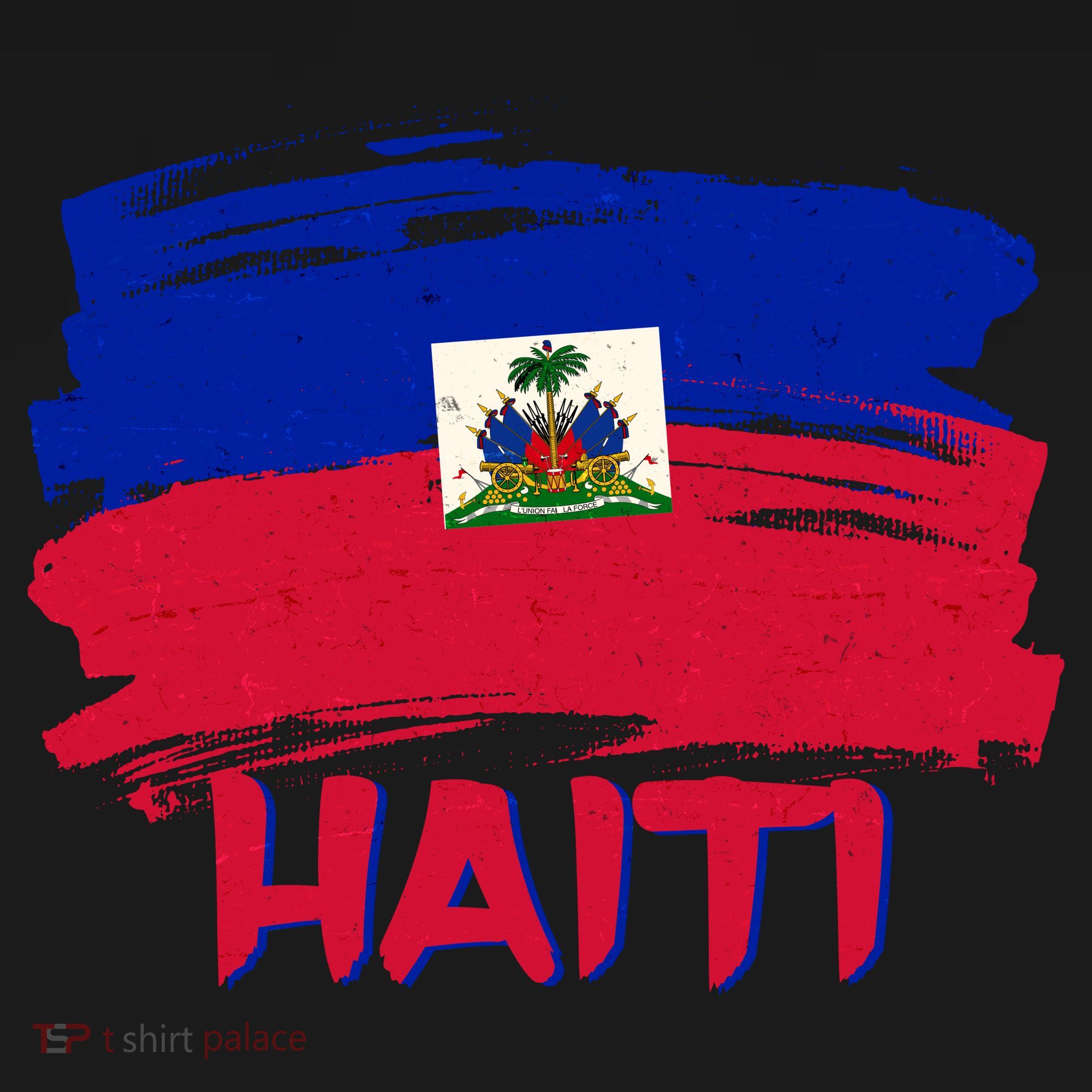 Haiti Distressed Painted Flag Hoodie