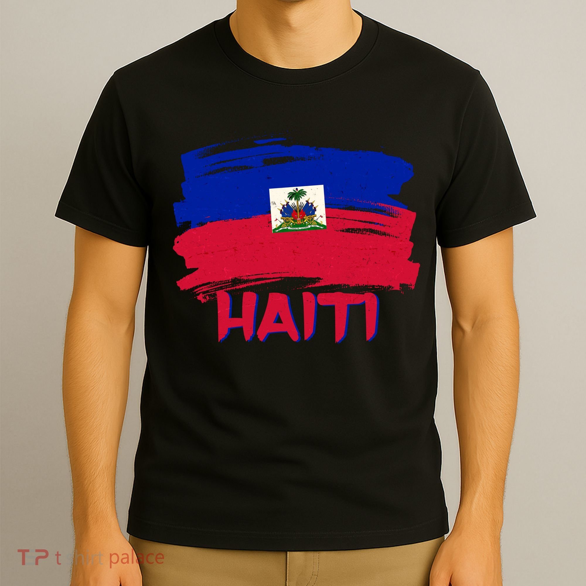 Haiti Distressed Painted Flag T-Shirt