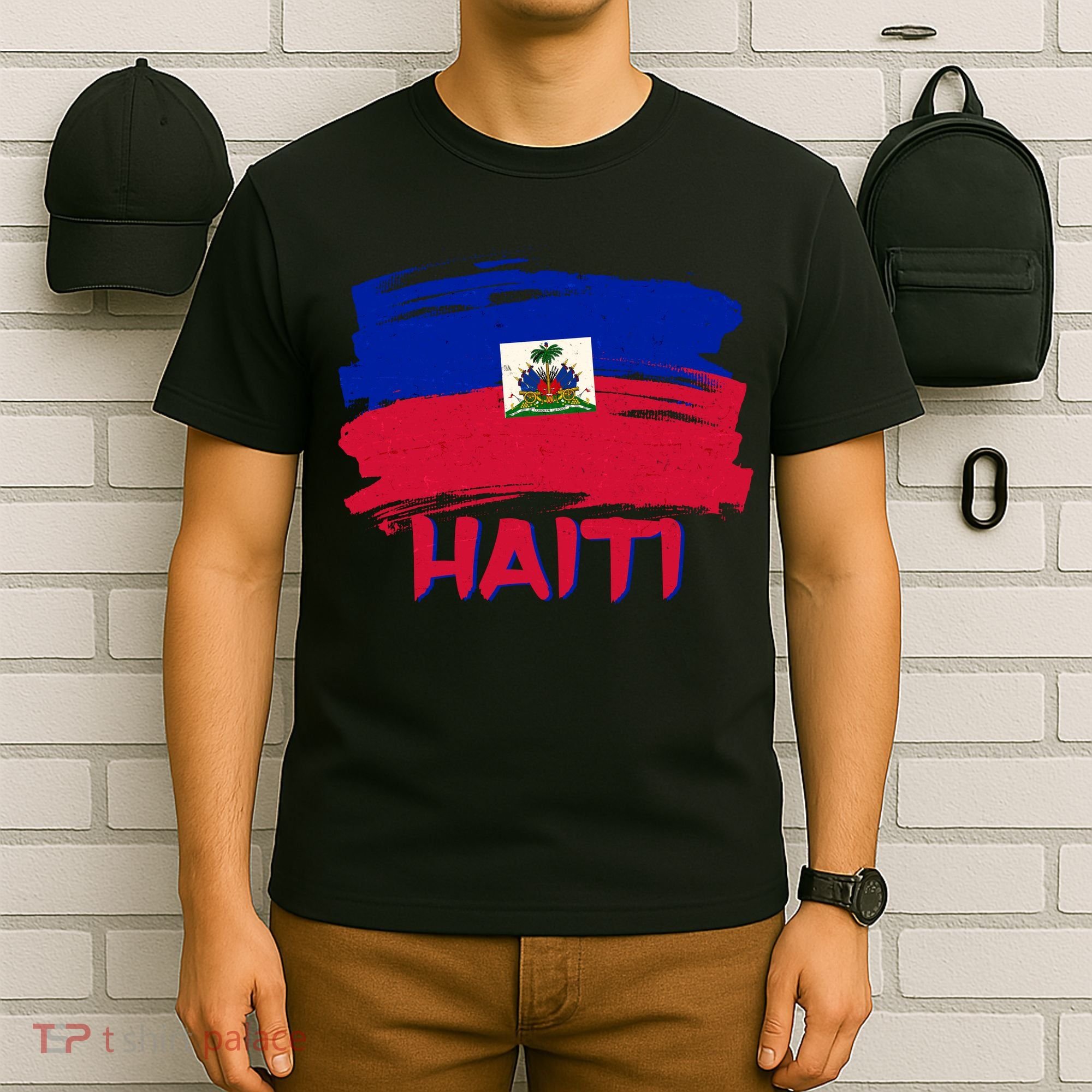Haiti Distressed Painted Flag T-Shirt
