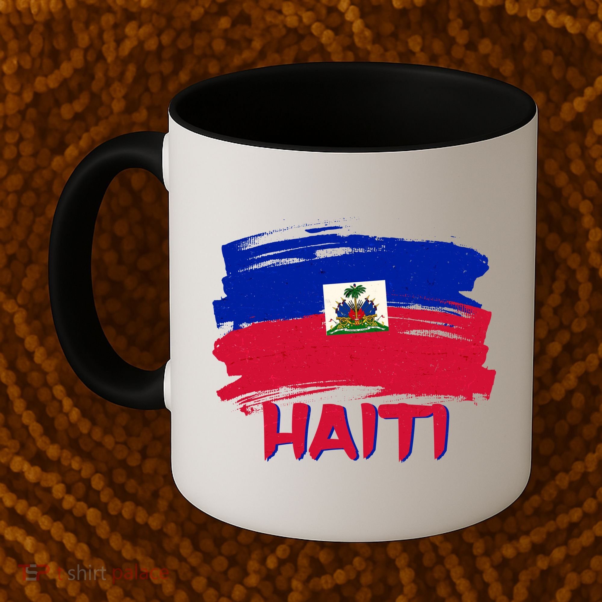 Haiti Distressed Painted Flag Coffee Mug