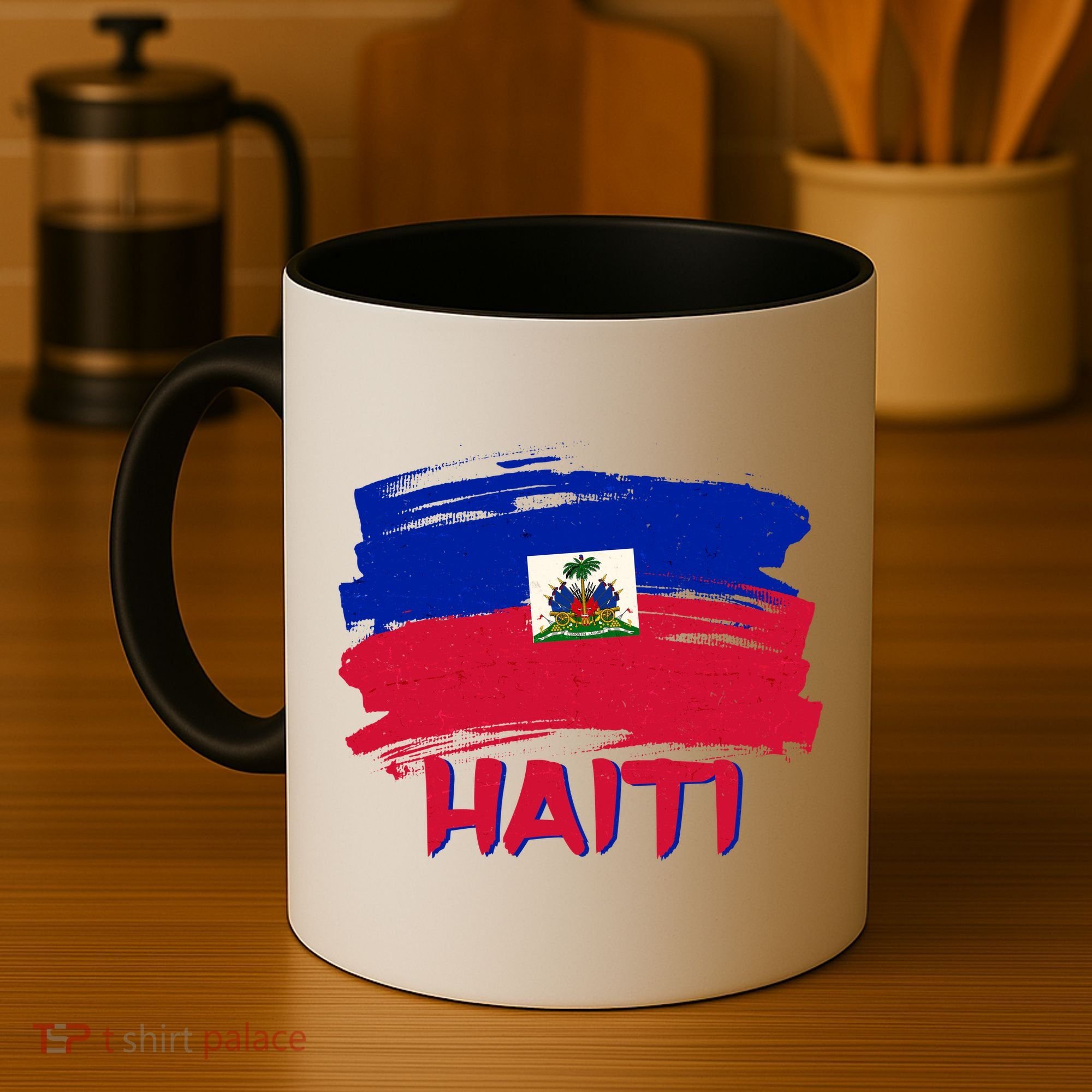 Haiti Distressed Painted Flag Coffee Mug