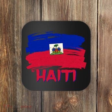 Haiti Distressed Painted Flag Coaster