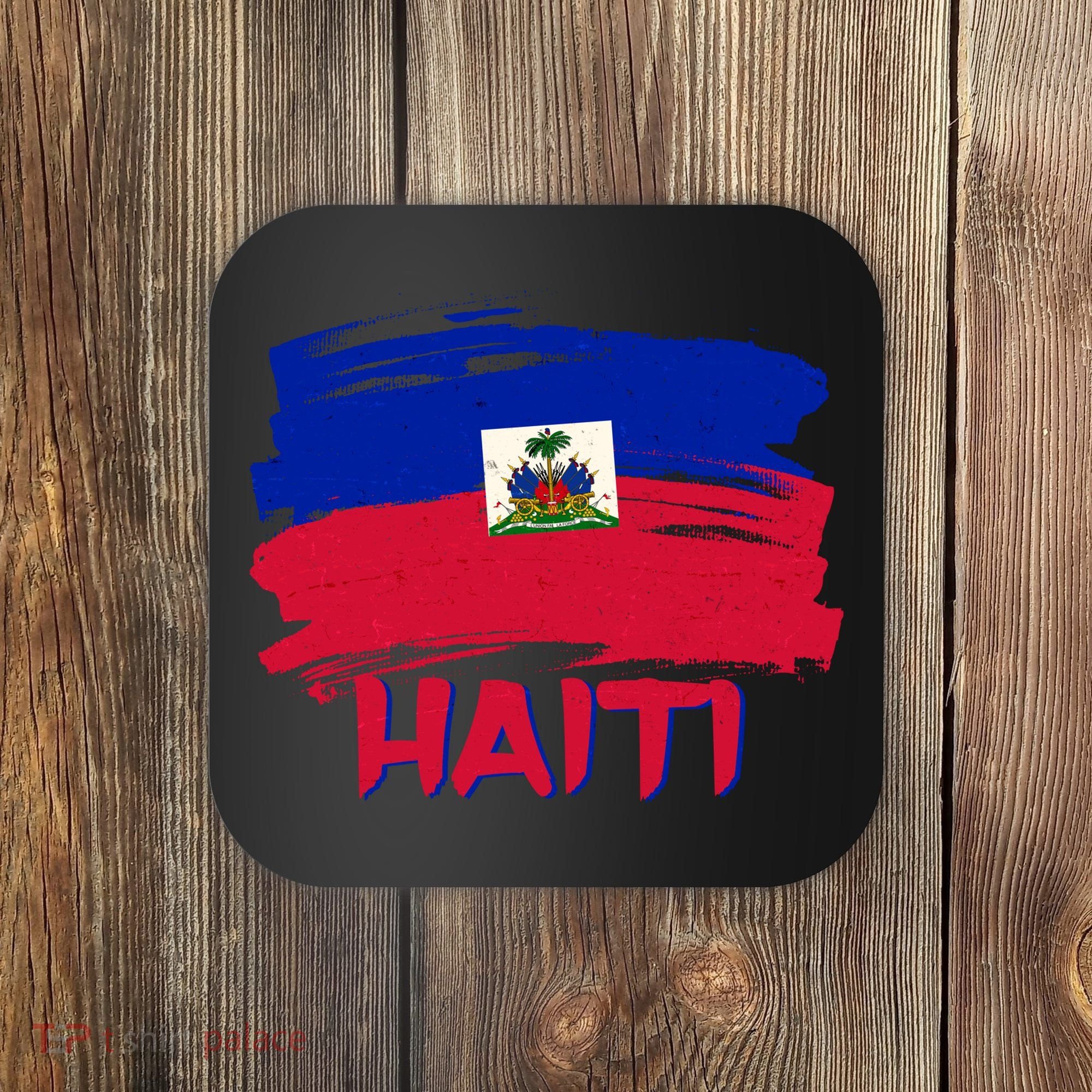 Haiti Distressed Painted Flag Coaster