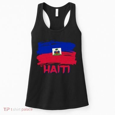 Haiti Distressed Painted Flag Women's Tank Top