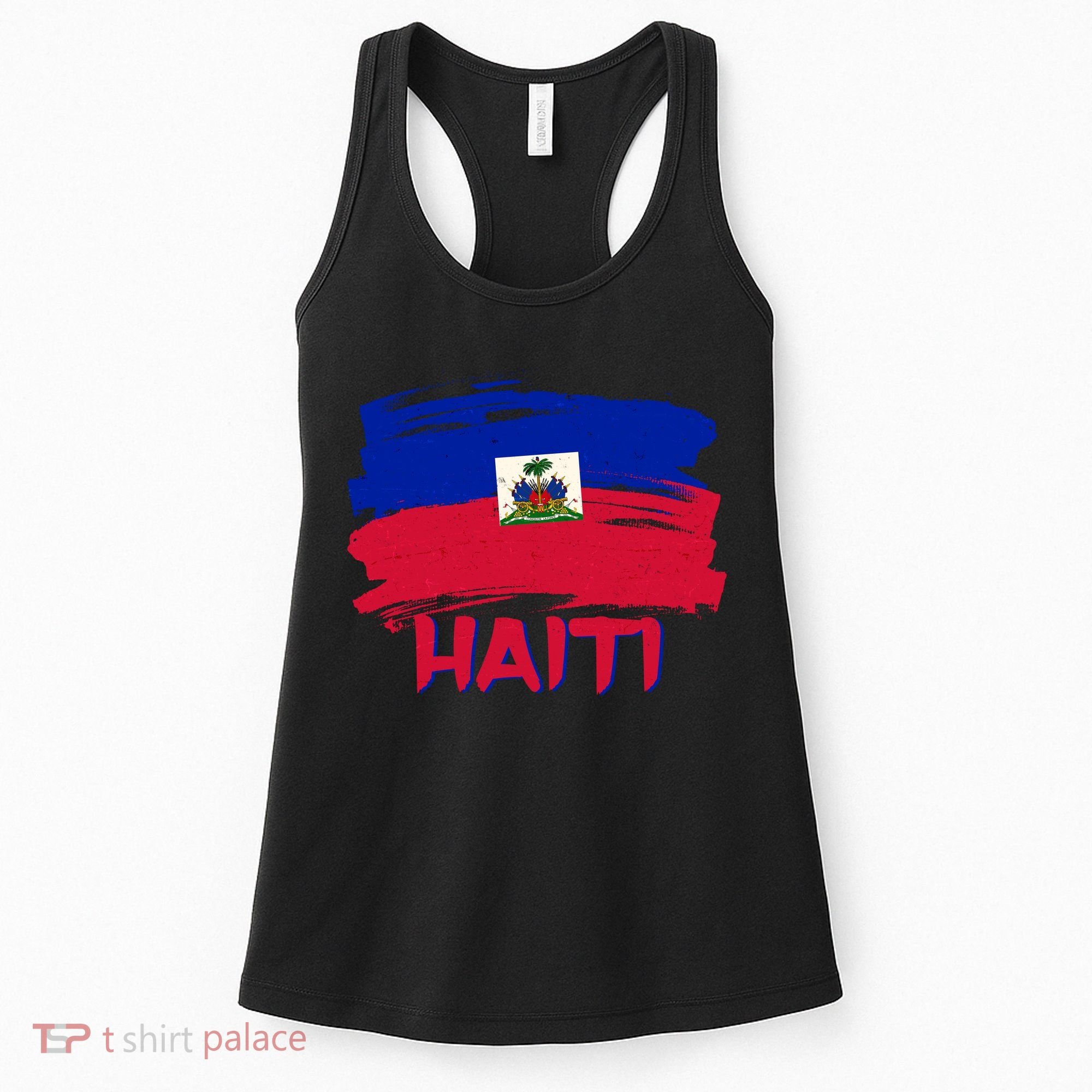 Haiti Distressed Painted Flag Women's Tank Top