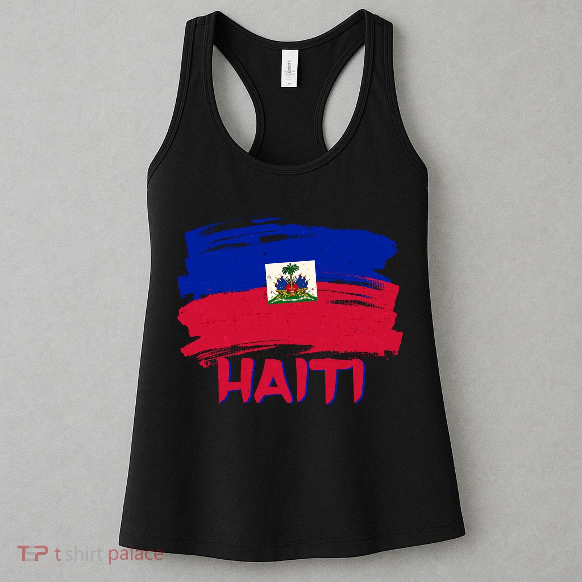 Haiti Distressed Painted Flag Women's Tank Top