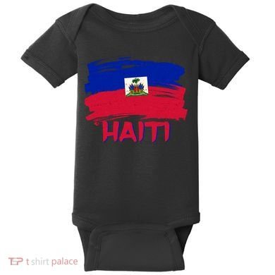 Haiti Distressed Painted Flag Baby Bodysuit
