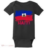 Haiti Distressed Painted Flag Baby Bodysuit thumb 0