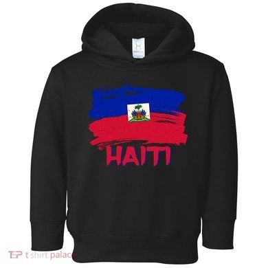Haiti Distressed Painted Flag Toddler Hoodie