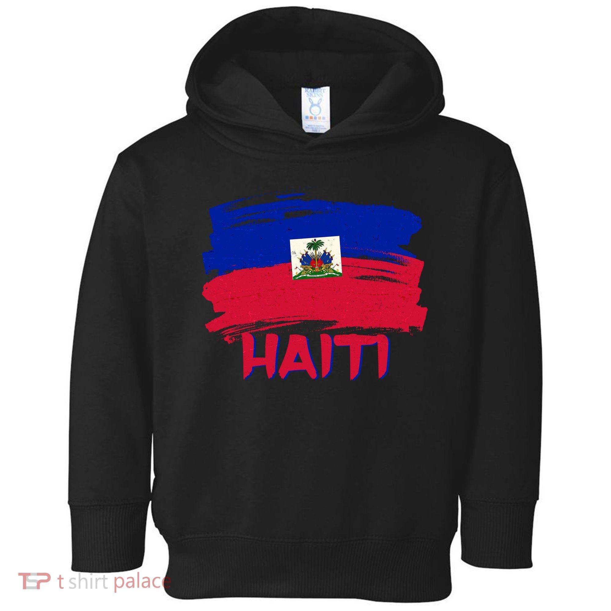 Haiti Distressed Painted Flag Toddler Hoodie