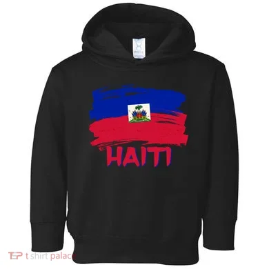 Haiti Distressed Painted Flag Toddler Hoodie