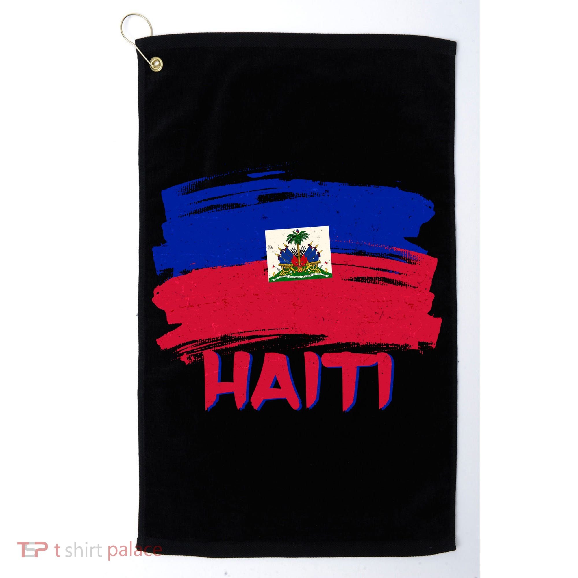 Haiti Distressed Painted Flag Golf Towel