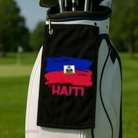 Haiti Distressed Painted Flag Golf Towel thumb 2