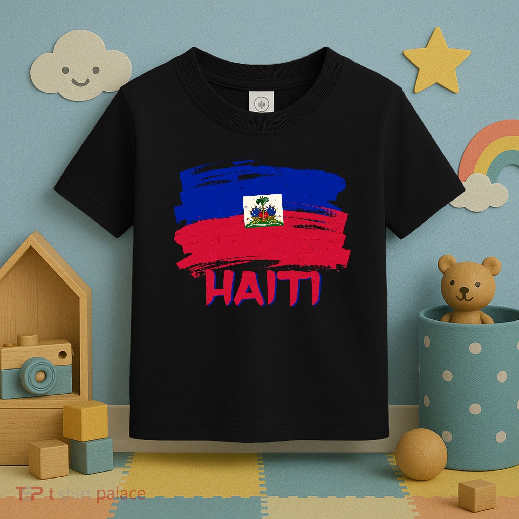 Haiti Distressed Painted Flag Toddler T-Shirt