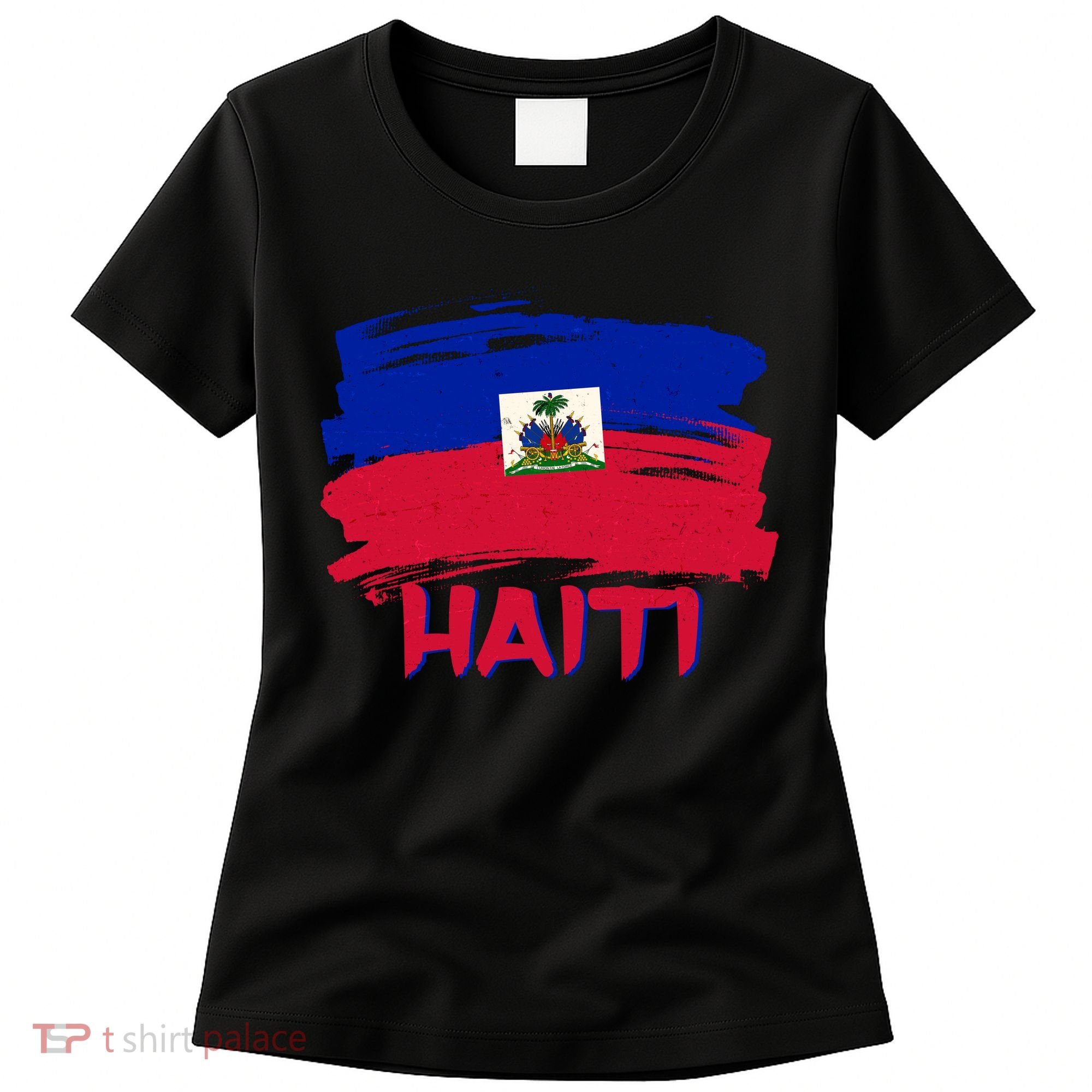 Haiti Distressed Painted Flag Women's T-Shirt
