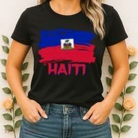Haiti Distressed Painted Flag Women's T-Shirt thumb 2